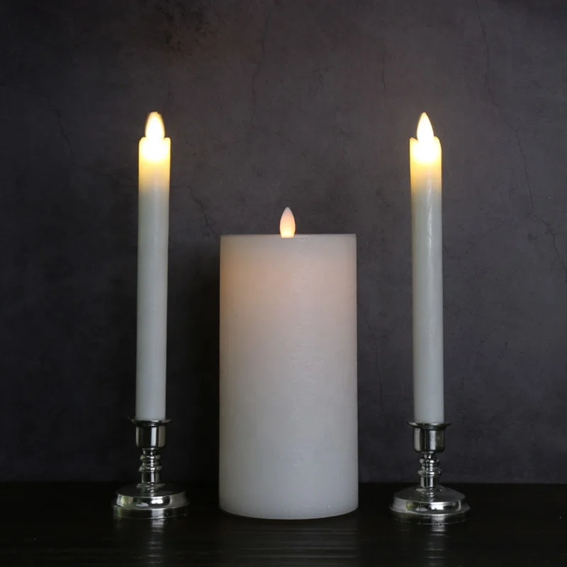 Рождественская декоративная беспламенная тонкая Мерцающая светодиодная конусная свеча Matti на батарейках