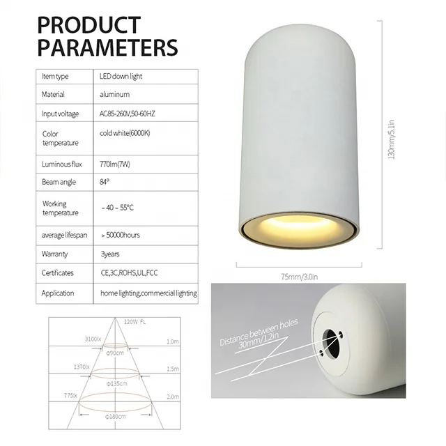 Aisilan лестницы узкий луч Яркий фокус антибликовый потолок cob точечный светодиодный светильник