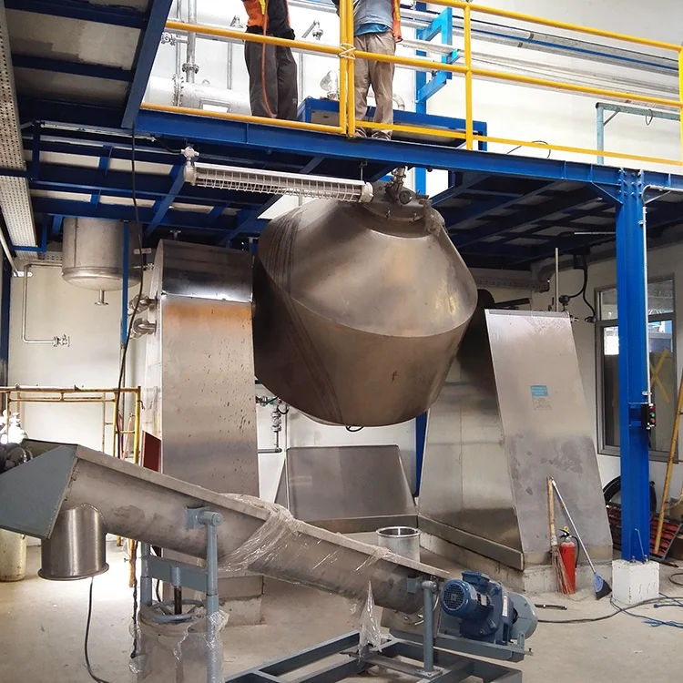double conical vacuum dryer for powder and granule chemical material with organic solvent and vacuum rotary dryer