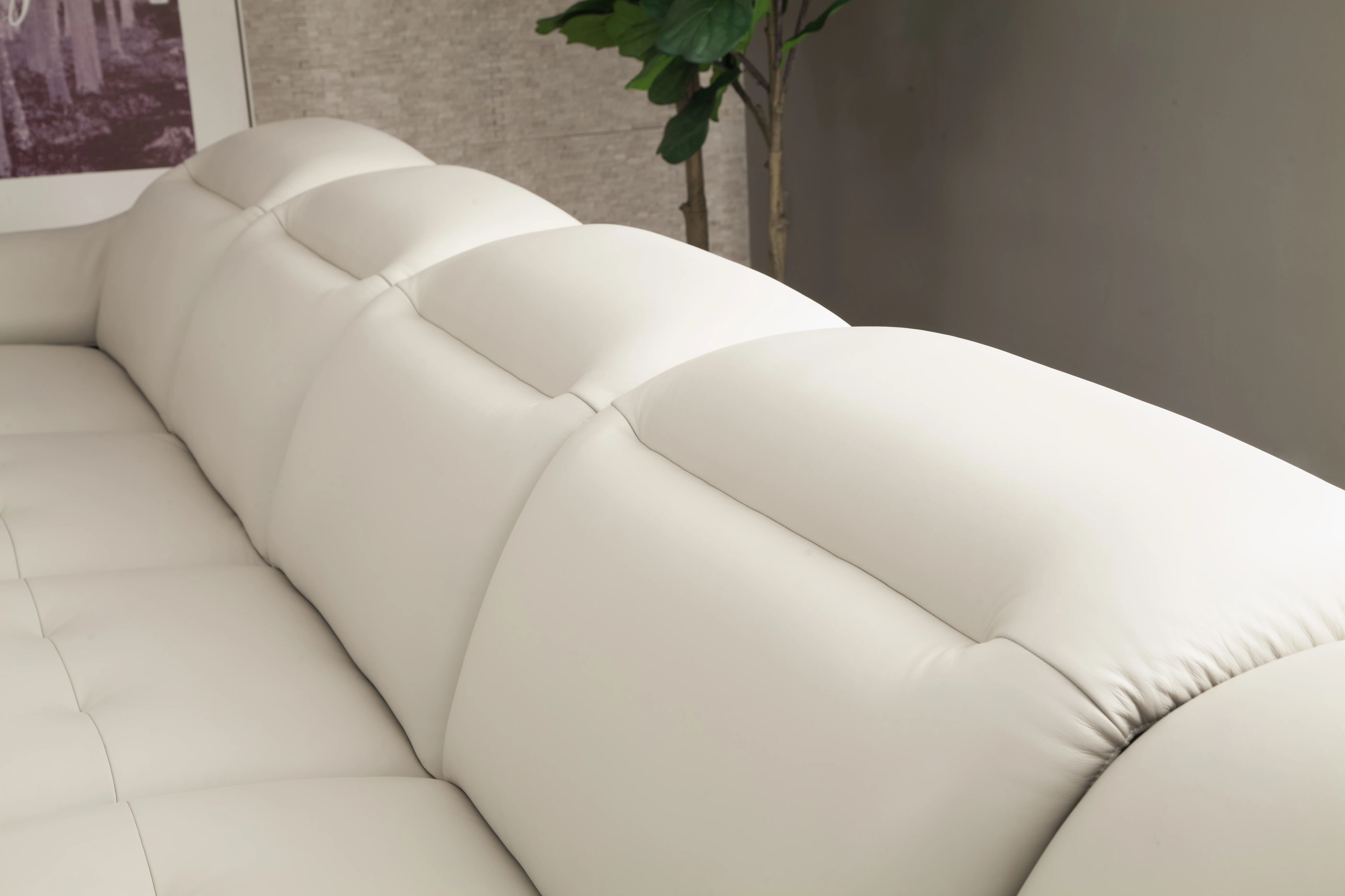 Modern leather sofa set furniture wooden leg frame, modern living room sofa set for home furnitures