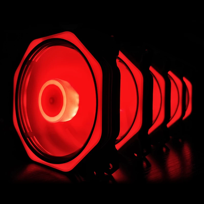 Кубик Рубика Coolmoon со светодиодной подсветкой, 2 многослойных вентилятора с внутренней и внешней подсветкой, 12 В, многоугольный светодиодный вентилятор 120 мм для корпуса компьютера