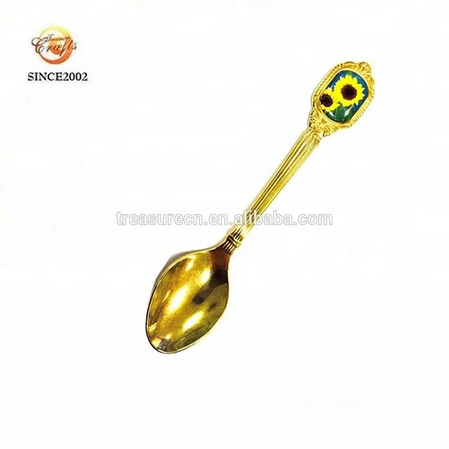 custom hard enamel zinc alloy collectible souvenir spoon