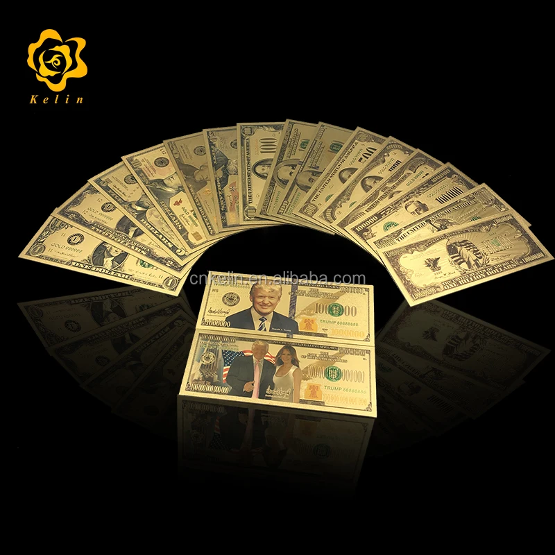24k gold foil $100 banknote money For Bank anniversary VIP guest gifts