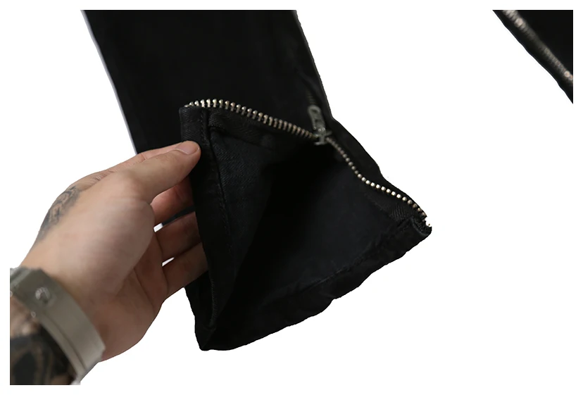 OEM  cheap wholesale men stock dropshipping no hole plain black jeans