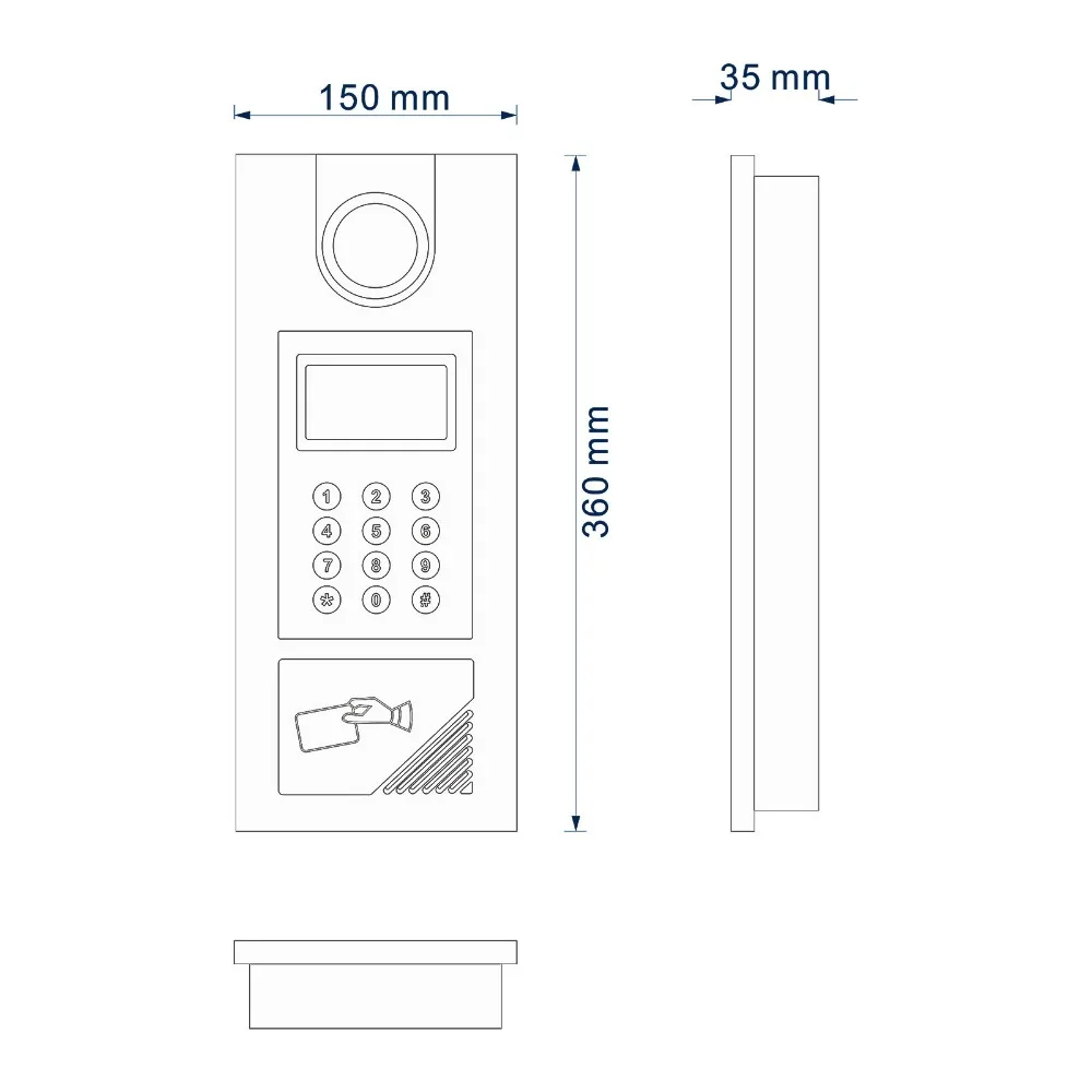 High quality video door phone intercom for multi apartments with handset