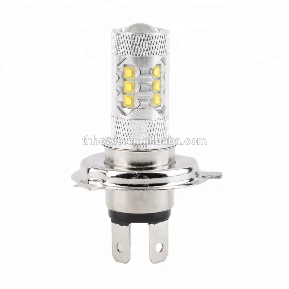 High Power H4 Led High Low Beam 80W Car Headlight Bulb 6000K White 12 volt Automotive Led Head lights H4 Auto Fog Lamp With Lens