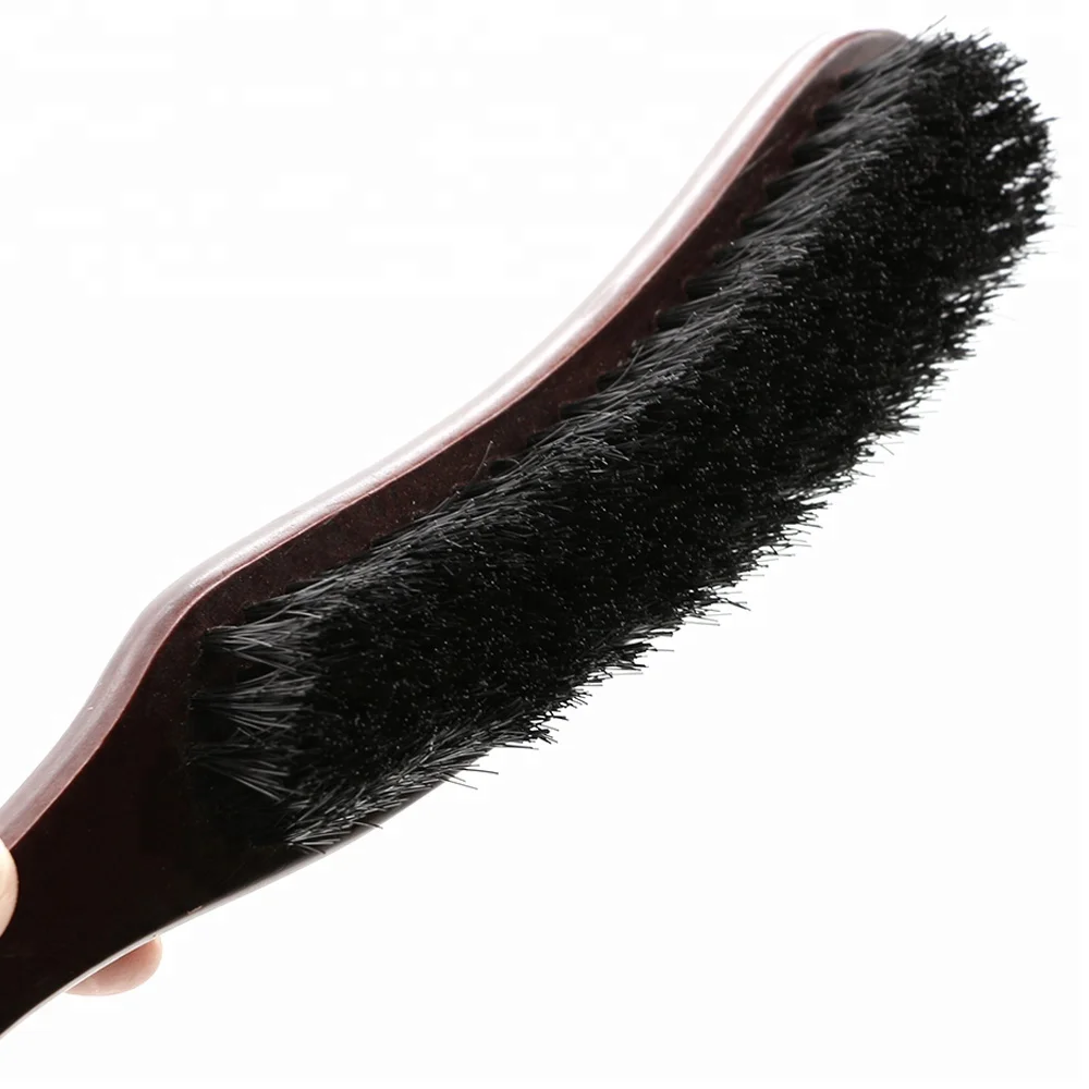 Multi-use Portable Arc Wood Handle Nylon Wooden Beard Brush For Men