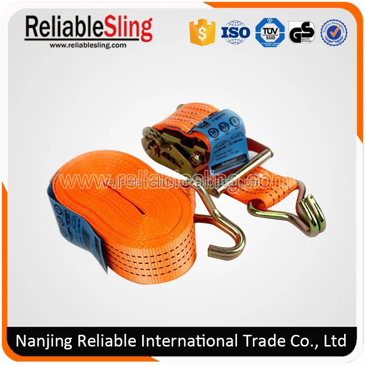 EN 12195-2 Orange Polyester Ratchet Container Lashing Materials