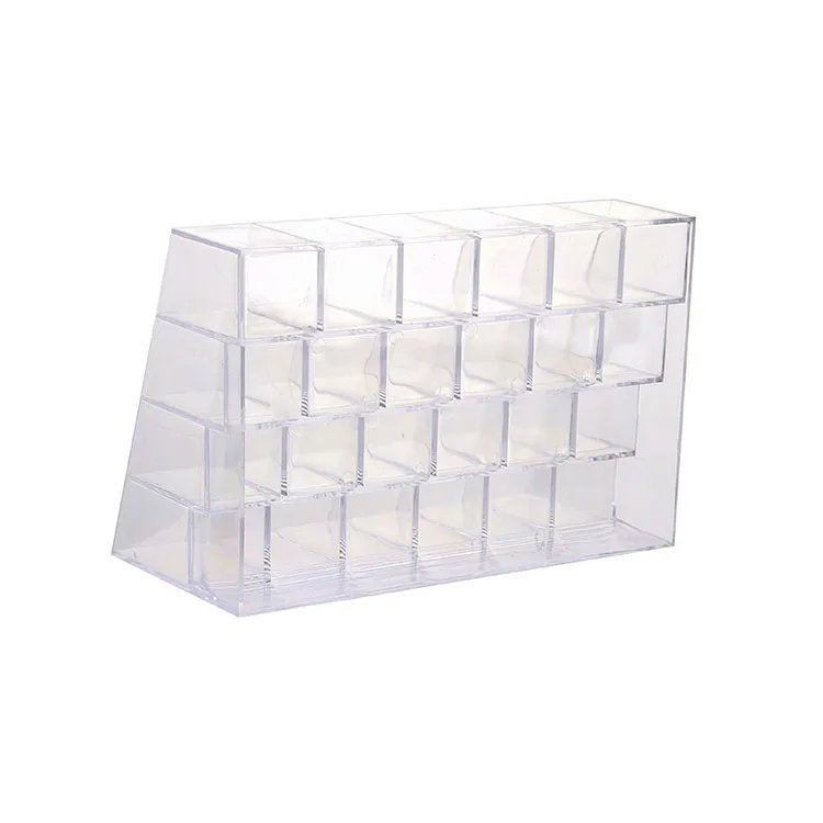 
New Product 24 Grids Large Lipstick Rack Cosmetic Finishing Box Desktop Clear Storage Box 