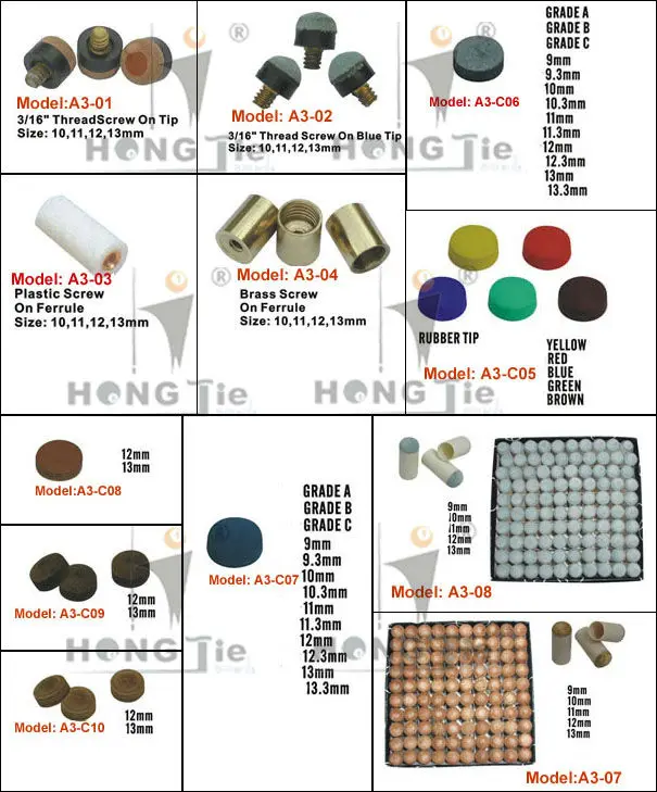  Hongjie экономичный бильярдный кий наконечник бильярдного кия и для