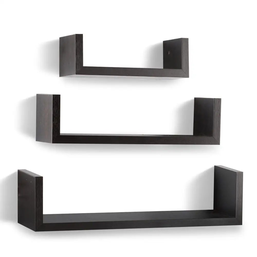 
Set of 3 Wood Floating U Shaped Shelves Wall shelves  (60785677598)