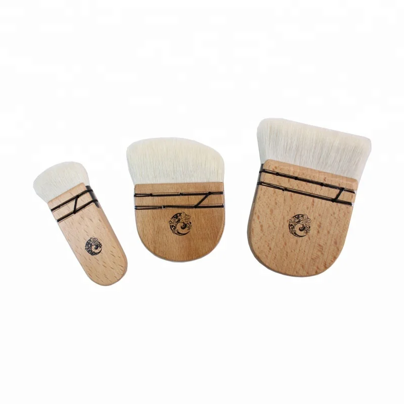 
3pcs goat hair kabuki brush foundation powder blending blush concealer make-up brush 