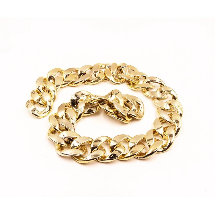 Hand Bag Hardware Accessories Custom Chain Hot Sale ABS Plastic Chunky Golden Color Fashion Geometric Other Decoration Accessory