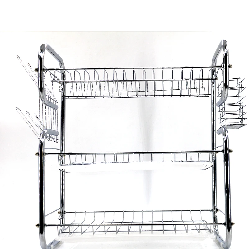 Decorative ECO Friendly above Sink Iron Wire 3 Tier Wall Mounted Kitchen Dish Rack