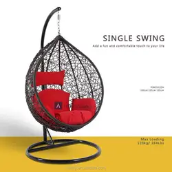 Indoor Leisure Rattanswing Rattan Swing Chair With Nest Basket Cushion Stand