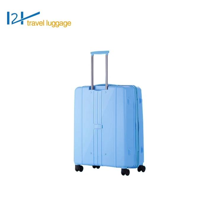 PP material blue sky travel luggage with wheels 360 removeable