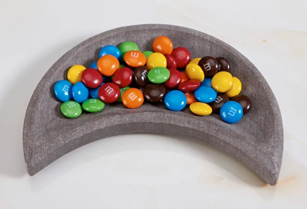 A Set of Moon Shape Tableware Grey Marble Candy Tray