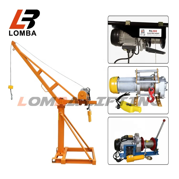 High quality 2000LB Mini Electric Winch 220v Pickup Truck Mounted Lifting Crane