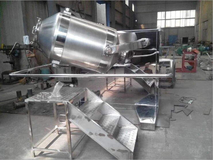 stainless steel GMP tea sugar food powder granule 3d drum blender mixer blending mixing machine