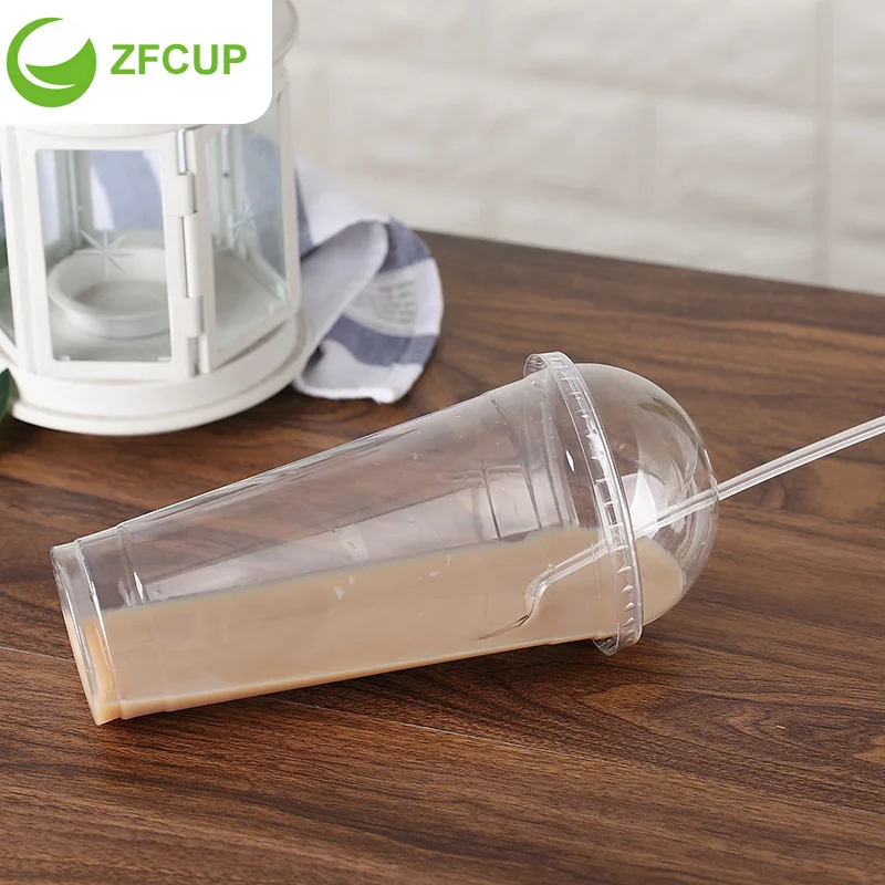 ZFCUP 20 oz Sturdy Transparent Plastic Cup Disposable Plastic Juice eco friendly Cold Cup - 1000/Case