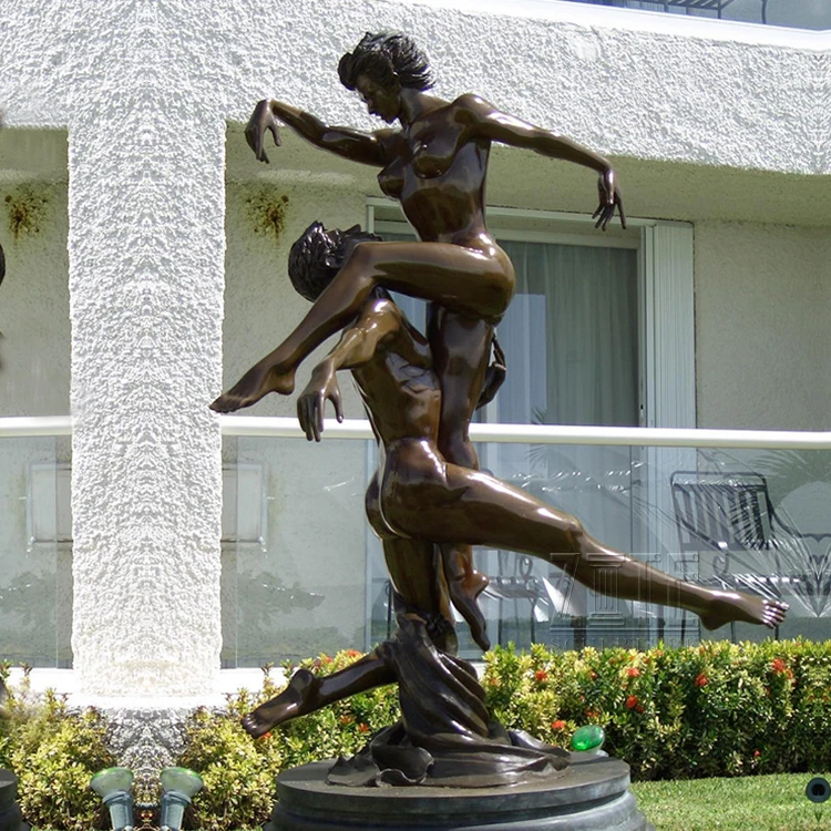 Garden Decor Elegant Life Size Large Female Ballet Dancer Bronze Ballerina Girl Sculpture Statue