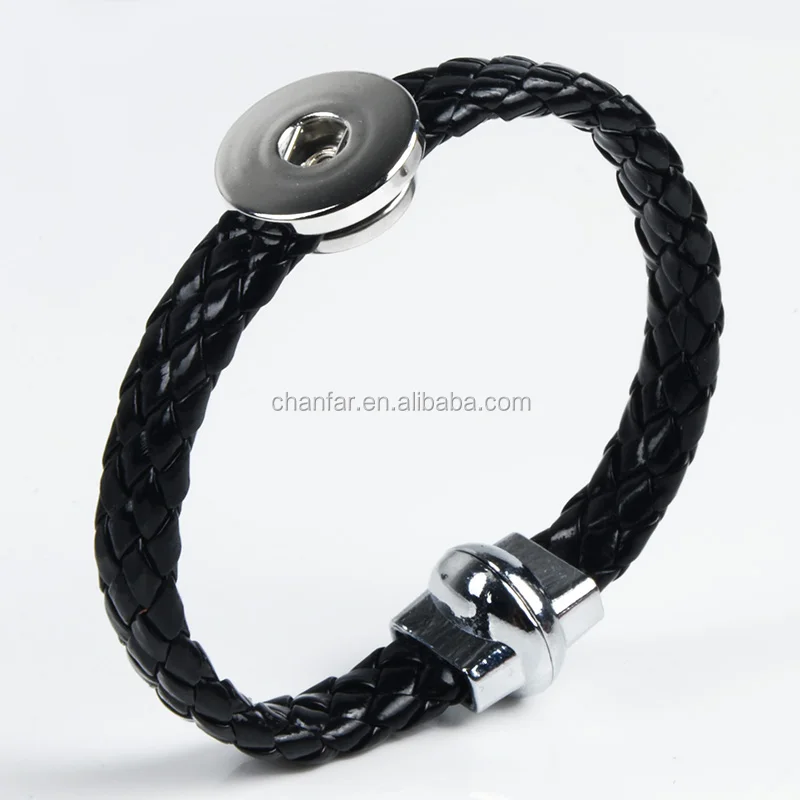 Fashion Design Colorful PU Leather Bracelet Fit 18mm snap button jewelry
