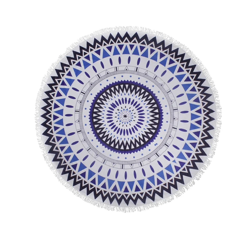 Sheng Chun New Summer Large Microfiber Printed 1.5m Round Beach Towels With Tassel Circle Beach Towel Serviette De Plage