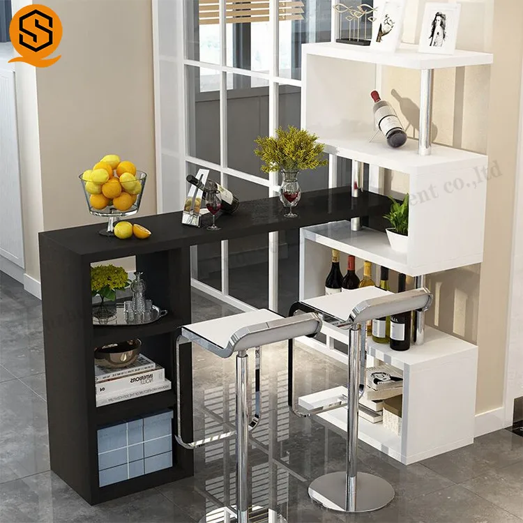 Restaurant bar Furniture Sets High Gloss Table and bar Stools Modern bar Table Set