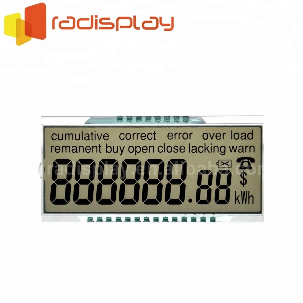 
1/2/3/4/5/6 Digit 7 Segment Monochrome Custom TN Lcd Display 