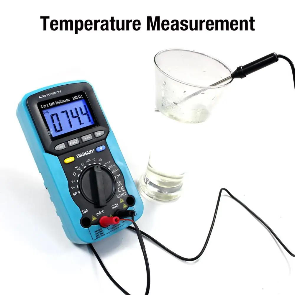 All-sun EM5511 3in1 Digital Multimeter Voltmeter Ammeter Ohmmeter DC AC EMF Multimeter Automotive Tester