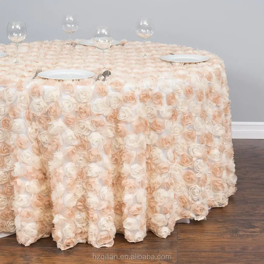 Round Chiffon Rosette Tulle Tablecloth
