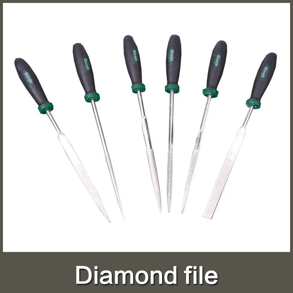 
6pcs 5*180mm diamond file set 6 in 1 file shape: square/round/half round/triangle/flat/taper <span style=