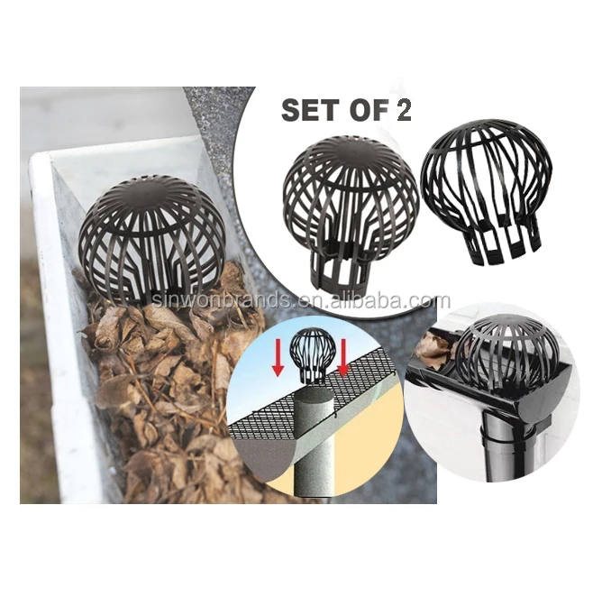 2 Pack Pipe Gutter Filters Drain House Downspou Prevent