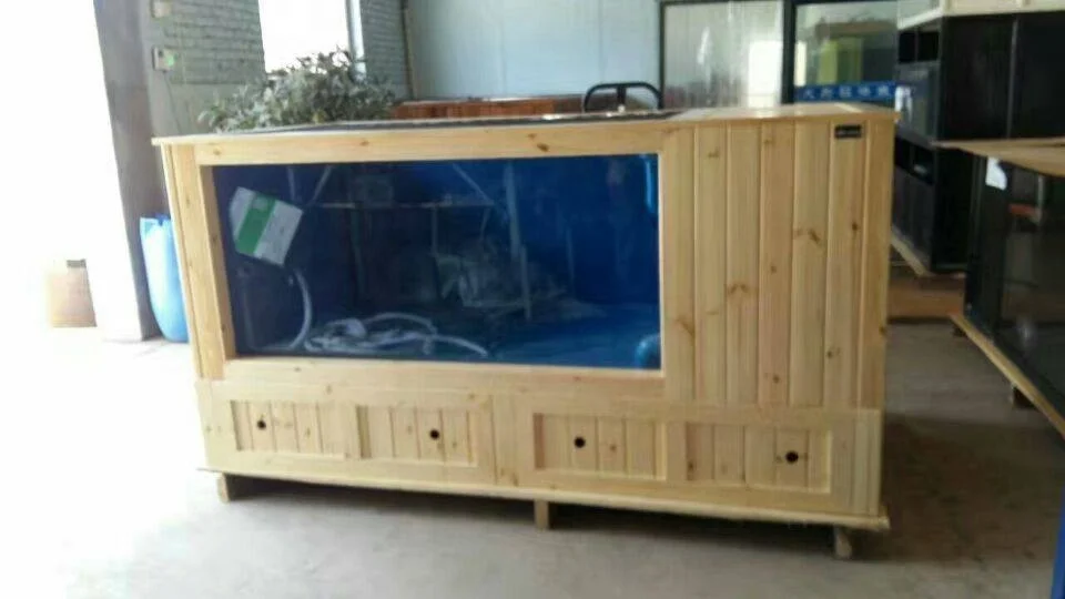 Аквариум Pinus Sylvestris с деревянной поверхностью из стекловолокна, аквариум Koi с смотровым окном и фильтрационной комнатой