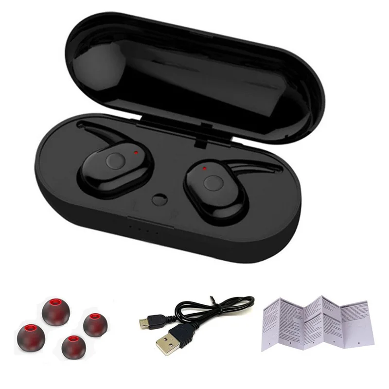 
DT-1 Mini Twins Wireless V5.0 Headset Portable Power Bank Touch Control Sports Sweatproof Bone Conduction Earphones 