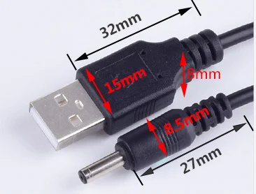 1M 5V 2A USB 2.0 A Type Male to 3.5mm * 1.35mm DC Power Cable Cord 35135 3.5mm 1.35mm