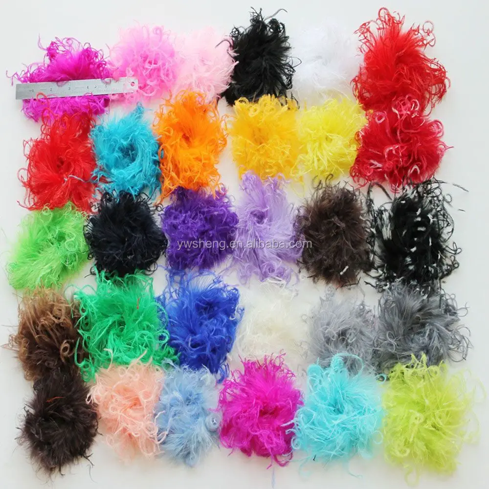 Small curly soft ostrich feather puffs hair puffs
