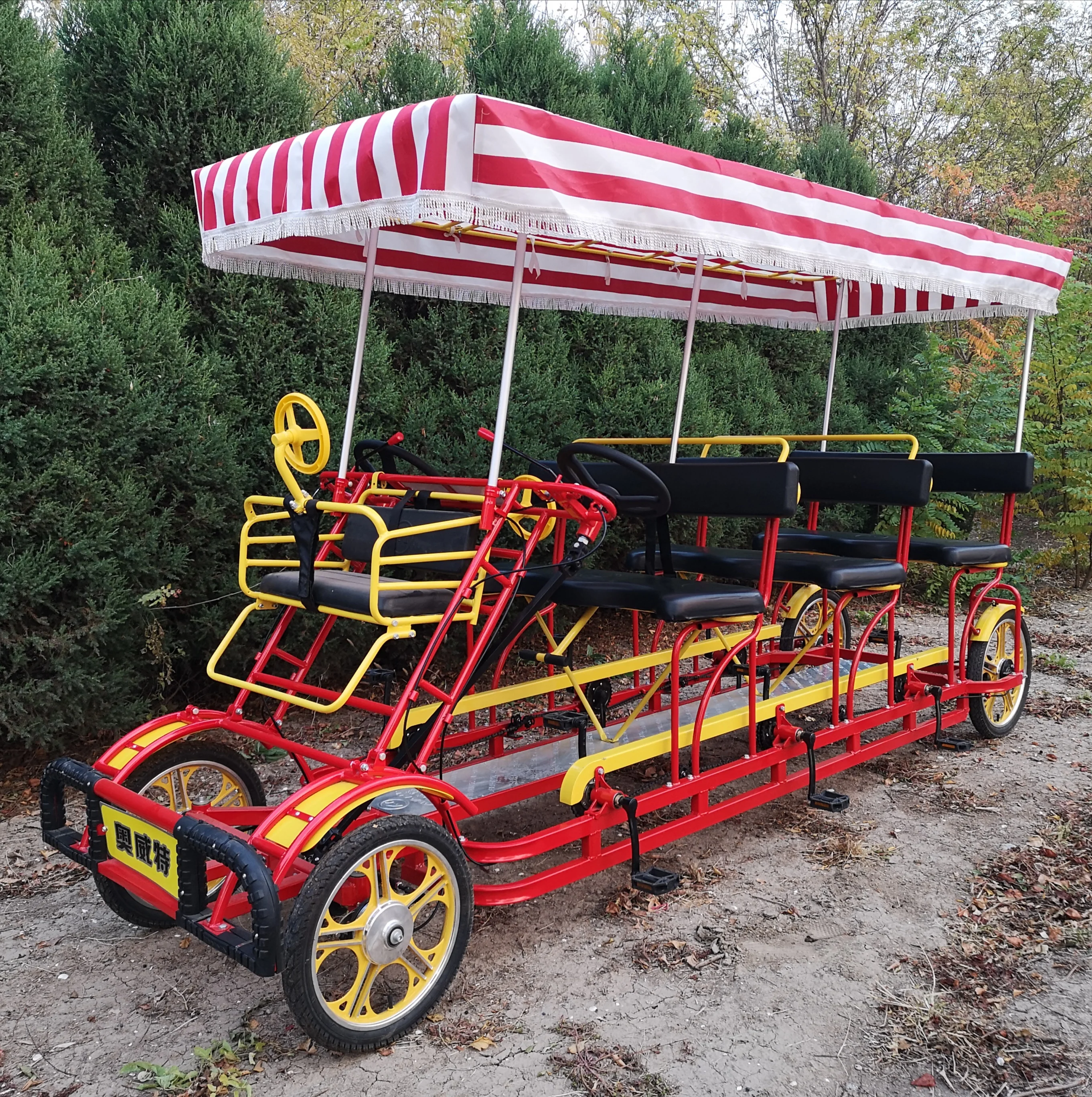 
Factory outlet family set child seat sightseeing four wheels canopy tour Surrey bike 