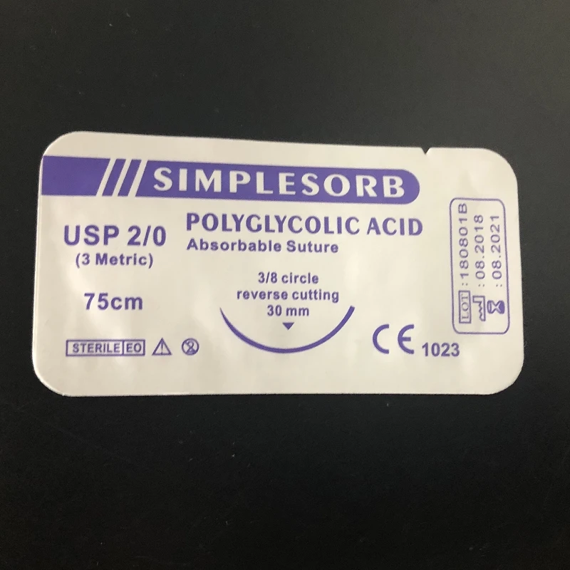 china manufacturers factory cheap prices types disposable absorbable medical pga surgical suture with needles