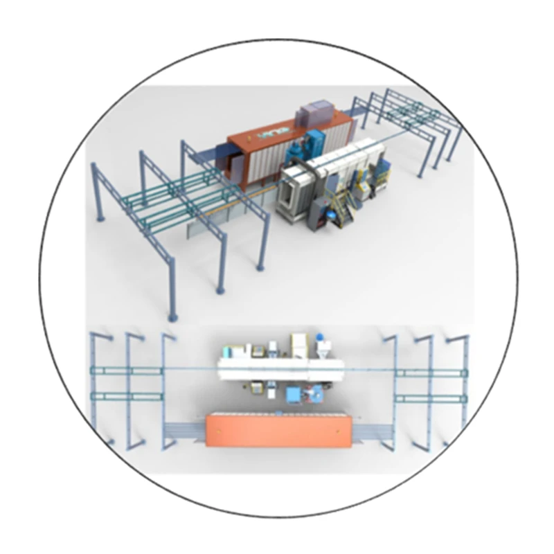 
Compact electrostatic powder coating painting production line 