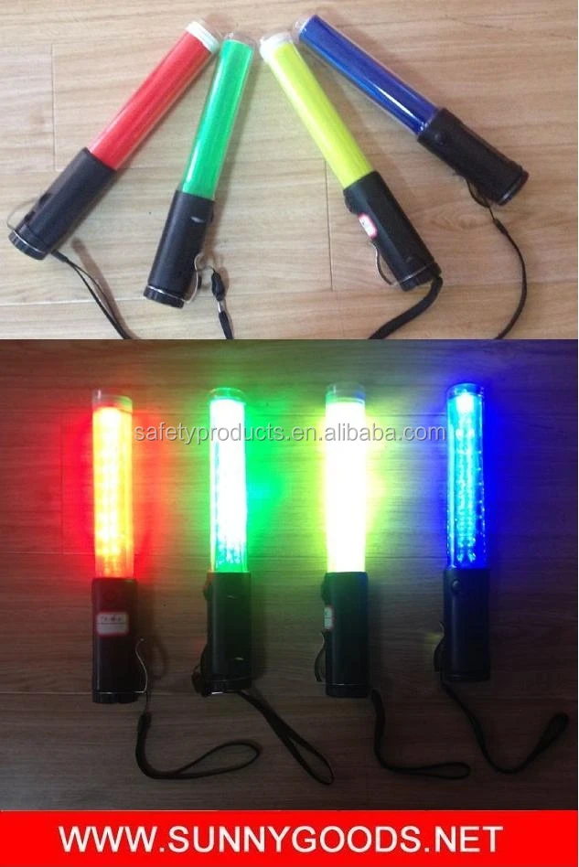 19pcs leds 26cm blue police traffic baton reflective baton