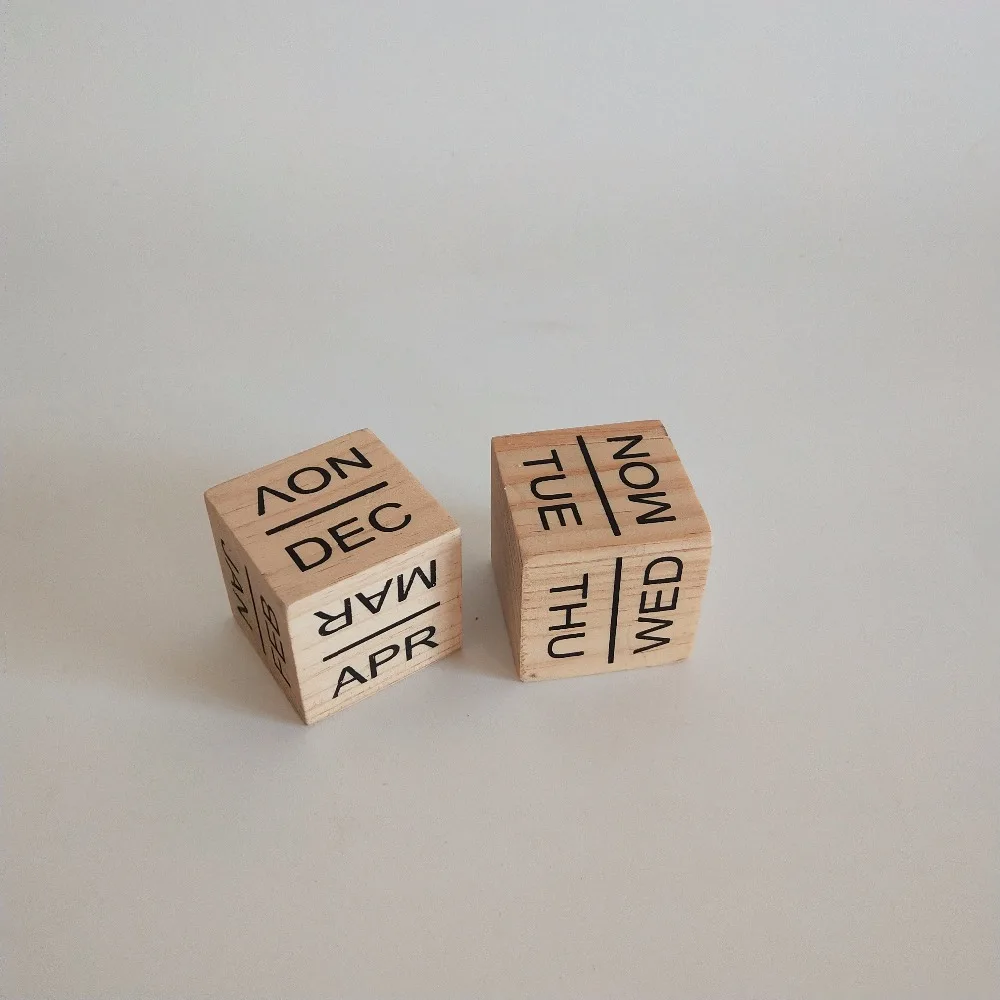 wholesale wood craft office desk calendar office organizer wood dice