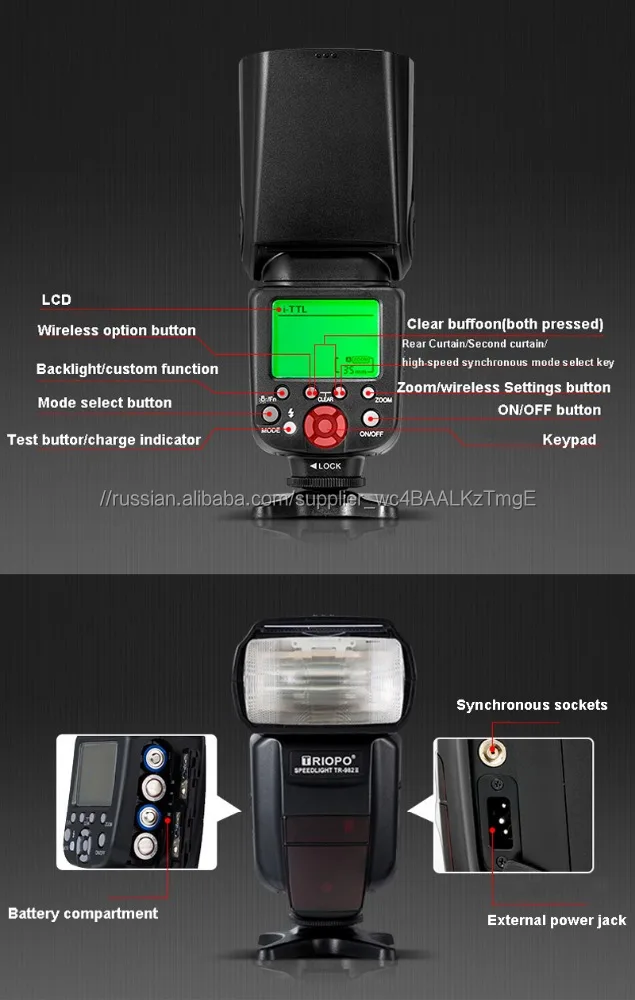 2017 Triopo TR-982III 2.4 г беспроводной HSS 1/8000 s мастер TTL вспышка Speedlite для Nikon, камеры Canon