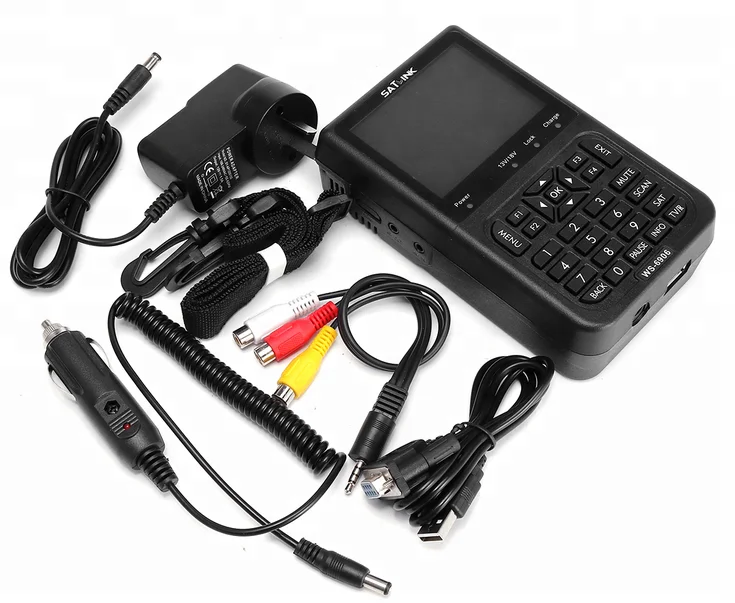  Портативный Satlink WS-6906 Цифровой спутниковый Finder метр СБ DVB-S FTA C & KU MPEG-2 спутникового
