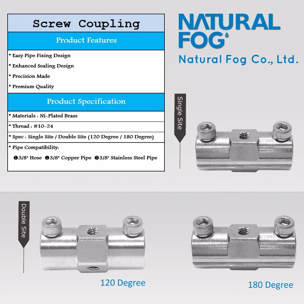 Taiwan Natural Fog High Pressure Fog System 3 Way Pipe Elbow Screw Connector