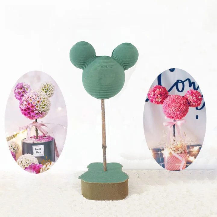 3D Mickey heart panda phenolic resin fresh floral foam in stock