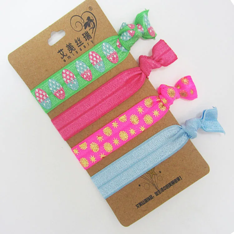 Handmade Bowknot Girls Hair Accessories Elastic No Crease Hair Ties