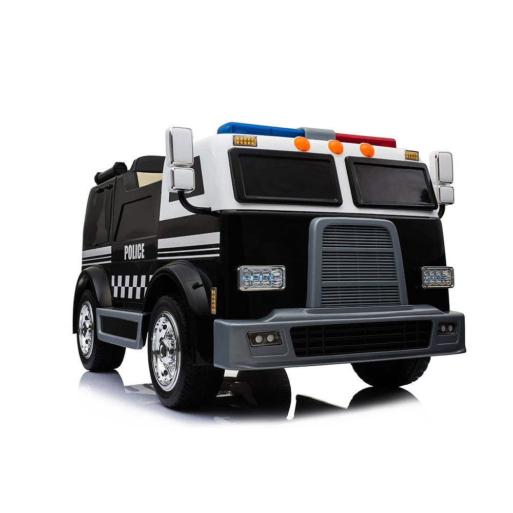Police kids car for 2 seats with intercom ride on electric kids car