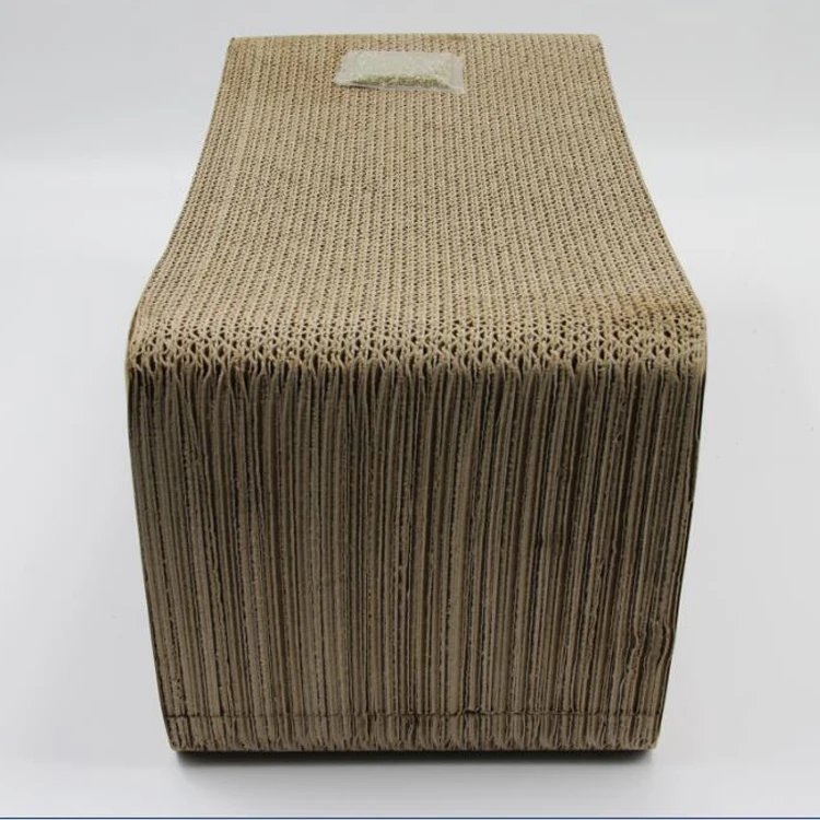 cute hideout box inside house cat scratcher corrugated cardboard