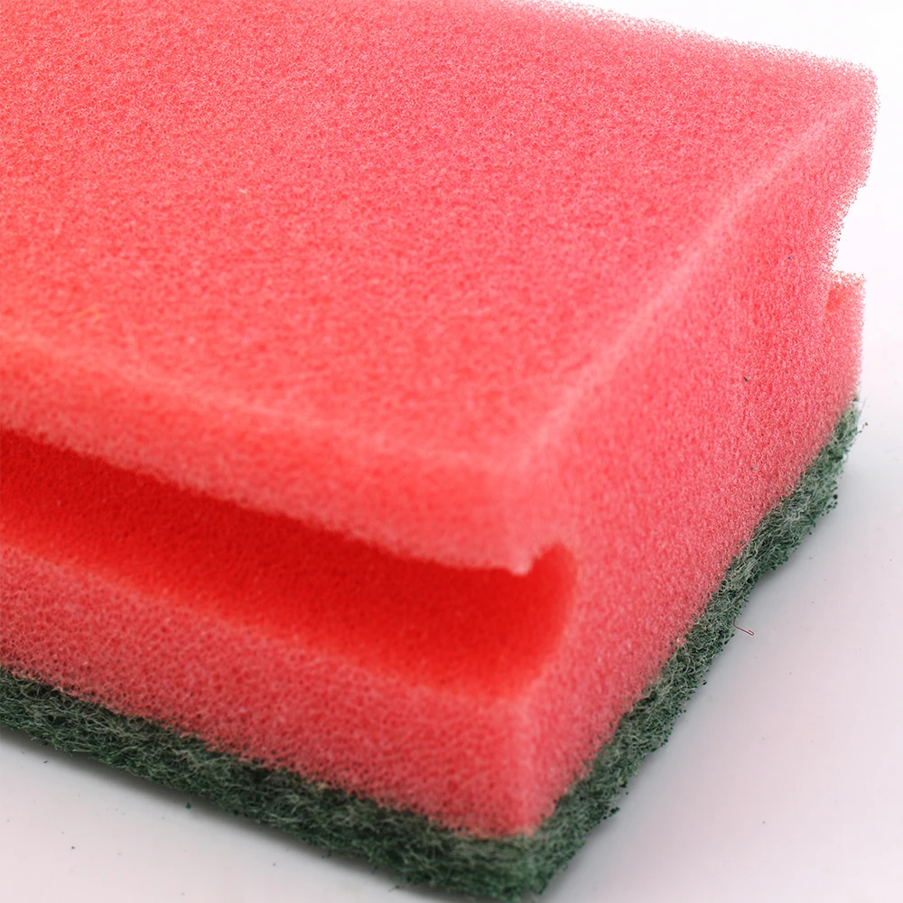 Multiple colour kitchen cleaning grooved sponge scourer